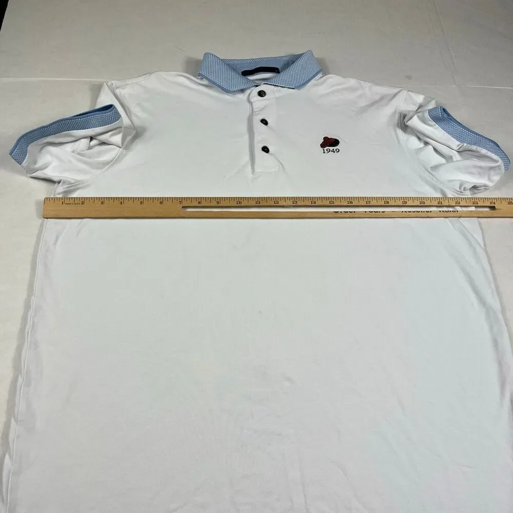Greyson Mens Performance Golf Polo Short White Sporty Casual Preppy Comfy Top L